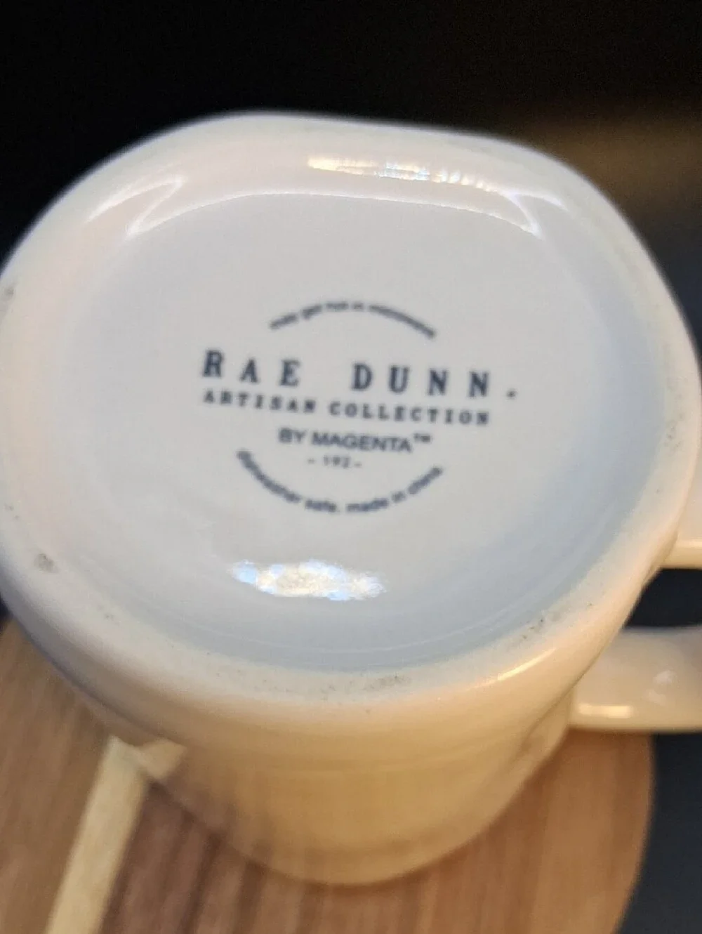 Rae Dunn Cream Ceramic Mug with Black Logo